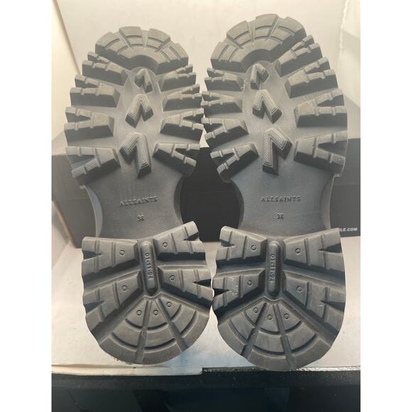 AllSaints Lola WF0052Z Penny Loafers Women 8 Black Leather Slip On Shoes WF0052Z - Picture 6 of 10